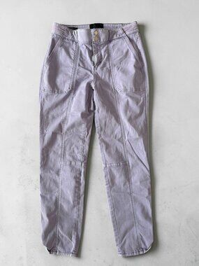 White House Black Market Purple Lavender Midrise Straight Crop Jeans Size 0S